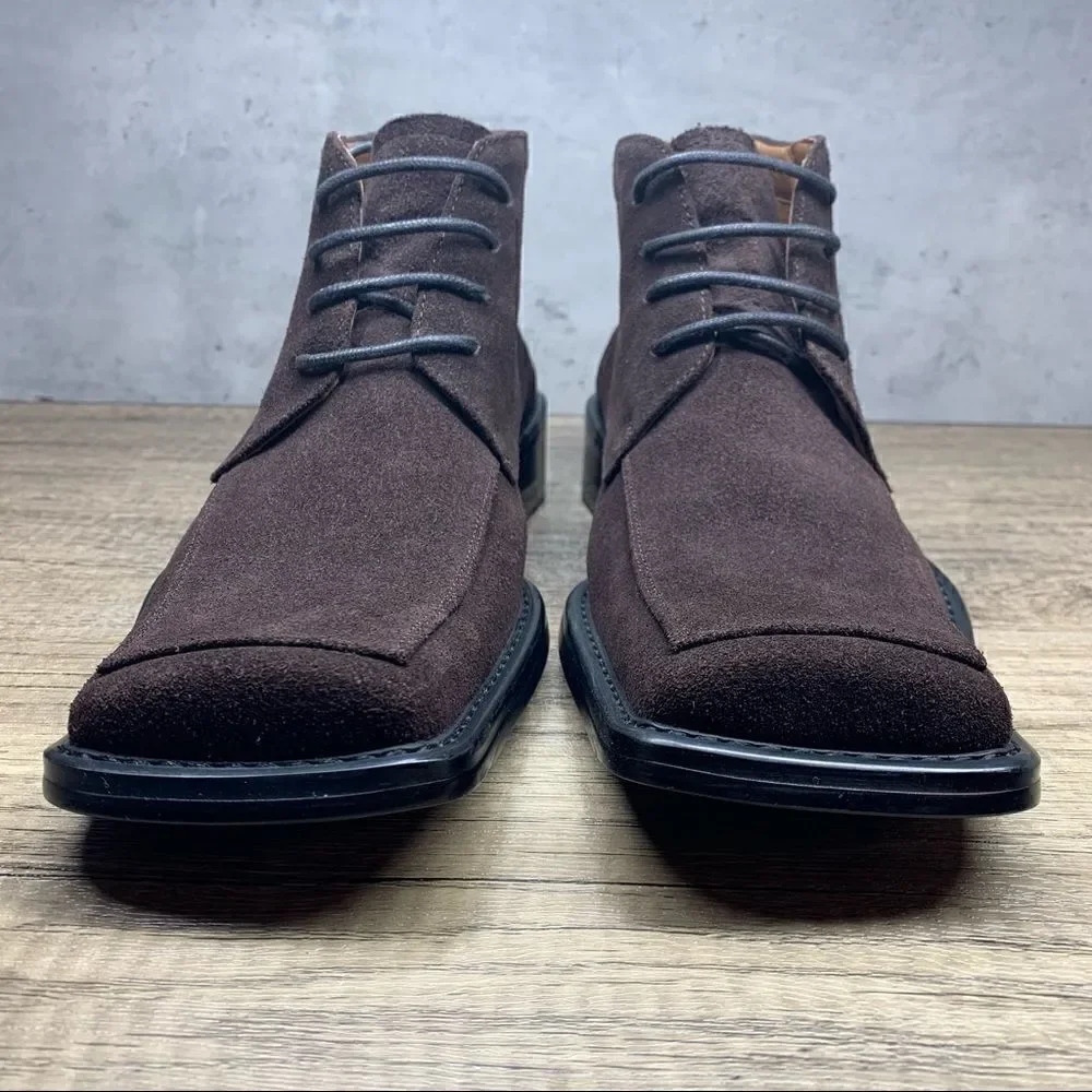 Borgesi Beverly Hills Collection~NWOT~Brown Suede Ankle Boots~Size:42‎